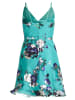 Vera Mont Abendkleid mit Volant in Mint/Dark Blue