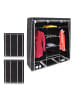 relaxdays 3x Faltschrank in Schwarz - (B)148 x (H)173 x (T)42,5 cm