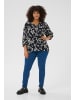 KAFFE curve Bluse langarm KCtrine Regular fit in Marine Flower
