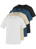 normani 4er Set Herren T-Shirts aus Bio-Baumwolle Nyons in Beige/Marine/Schwarz/Weiß