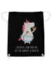 Mr. & Mrs. Panda Jutebeutel Einhorn Küche mit Spruch in Schwarz