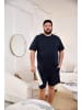 Men Plus Langer Schlafanzug in navy blau
