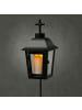 MARELIDA Laterne mit weißer LED Kerze mit Timer/Sensor Grablaterne H: 51cm in schwarz