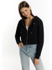 myMo Damen Zip Hoodie Cropped in Schwarz