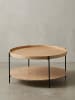 KADIMA DESIGN Eichenfurnier Couchtisch, Stauraum, Metallgestell, Erhöhter Rand