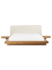 Beliani Doppelbett ZEN in Braun/Weiß - (W) 308 x (H) 86 x (L) 229 cm