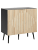 Beliani Sideboard DALCROSS in Braun/Schwarz - (W) 80 x (H) 80 x (L) 43 cm