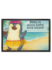 Mr. & Mrs. Panda Vorleger Pinguin Kokosnuss Design mit Spruch in Weiß