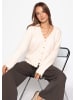 SASSYCLASSY Strickjacke mit Bogenkante in Offwhite