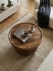 KADIMA DESIGN Couchtisch 50x50x30,5 cm Massivholz Walnussfarben Sofatisch