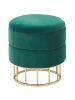 Beliani Pouf ELGIN in Grün/Gold - (W) 37 x (H) 42 x (L) 37 cm