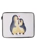 Mr. & Mrs. Panda Notebook Tasche Pinguin umarmen ohne Spruch in Weiß