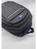 EGOMAXX Hardshell Rucksack Backpack Gepolstert Libosi Design in Schwarz-Blau-Anthrazit