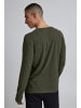 BLEND Langarm Basic Shirt Grandad Strickpullover mit Knöpfen BHNOBLE in Khaki