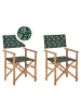 Beliani 2er-Set Esszimmerstuhl CINE in Grün/Weiß/Braun