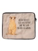 Mr. & Mrs. Panda Laptop Tasche Erdmännchen mit Spruch in Sandig