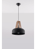 Nice Lamps Hängeleuchte OLLA in Schwarz und Holz H 85 cm