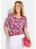 GOLDNER Cityshirt mit Blätter-Motiv in pink / gemustert