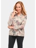 GOLDNER Florales Blusenshirt mit V-Ausschnitt in lila / gemustert