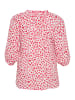 KAFFE curve Langarm-Bluse KCsigrida Regular fit in Pink/Red Graphic Dot