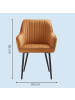 SONGMICS 6er-Set: Esszimmerstuhl in karamellbraun - (B)60 x (H)85 x (T)62.5 cm