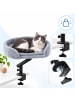 relaxdays Katzenbett "Schreibtisch" in Grau/ Schwarz - (B)44 x (H)39 x (T)33 cm
