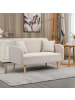 HOMCOM 2 Sitzer Sofa-130B x 70T x 80H cm-Cremeweiß