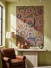 KADIMA DESIGN Wollteppich Kurzflor HEDDA Floral Handgetuftet Naturfaser Boho in Multi