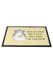 Mr. & Mrs. Panda Schmutzfangmatte Chinchilla Blume mit Spruch in Gelb Pastell