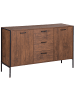 Beliani Sideboard TIFTON in Braun/Schwarz - (W) 123 x (H) 78 x (L) 39 cm