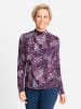 WITT WEIDEN Langarmshirt in bordeaux-steingrau-bedruckt