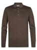 Petrol Industries Langarm-Strickpolo-Shirt ironbridge in Braun