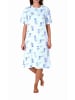 NORMANN Kurzarm Nachthemd Knopfleiste am Hals - 80109 in blau