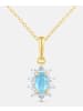 Diamant L'éternel Kette mit Anhänger, mit Blautopas, 375 Gelbgold