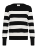 Kaffe Strickpullover KAlizza Regular fit in Black/Chalk Bold Stripe