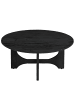 home24 home24 Massiver Couchtisch rund aus Massivholz in Pinie Schwarz (40 cm) in Pinie Schwarz
