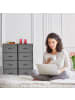 relaxdays Kommode in Grau/ Braun - (B)85,5 x (H)120 x (T)30 cm