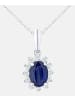 Diamant L'éternel Halskette mit Anhänger aus 375 Weißgold mit Diamant mit Saphir
