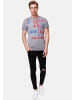 Rusty Neal Vintage Herren Oil Wash T-Shirt mit Front- & Backprint, Raw Edge in Anthrazit