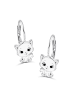 schmuck23 Silber Ohrringe 925 Katze 1,0 cm x 1,0 cm