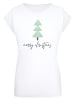 F4NT4STIC T-Shirt Merry Christmas Weihnachten in weiß