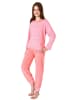 NORMANN Frottee Pyjama langarm Bündchen Herz und Streifen - 59585 in Ringel