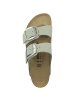 Birkenstock Pantolette Arizona Big Buckle Nubukleder schmal in hellgrau