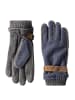 Camel Active Handschuhe mit Lederriemen in Wolloptik in Blau