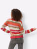 Heine Ajourstrickjacke in orange-champagner-gemustert
