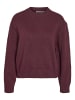 Noisy may Strukturierter Strickpullover Rundhalsausschnitt in Bordeaux