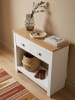 KADIMA DESIGN Konsolentisch | Weiß/Eiche, 85x35x76cm, Schubladen