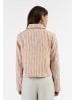 faina Damen Kurze Carbanjacke in Pink Wollweisser Streifen