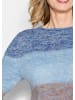 GOLDNER Langarm Blockstreifenpullover, Melange in hellblau / camel / gemustert