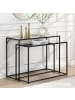 FineBuy Konsolentisch in Schwarz / Glas / 100x40x77